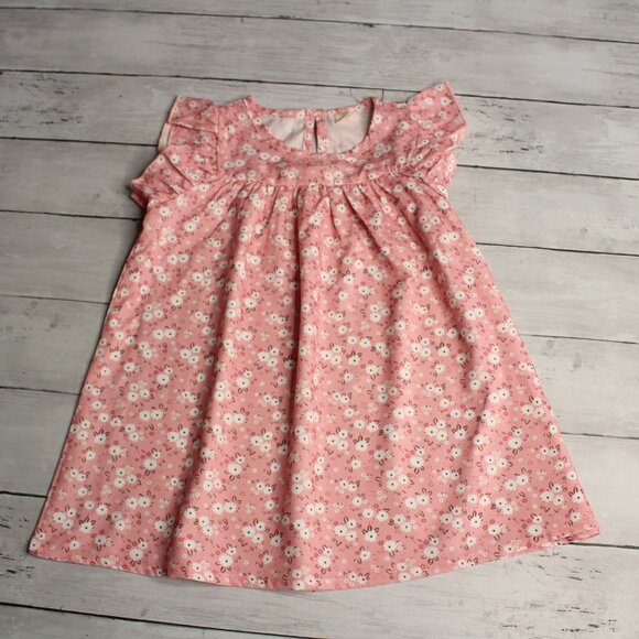Baby Girl's Dress Size 24 Months Pink Floral Flutter Sleeve Summer - Picture 2 of 5
